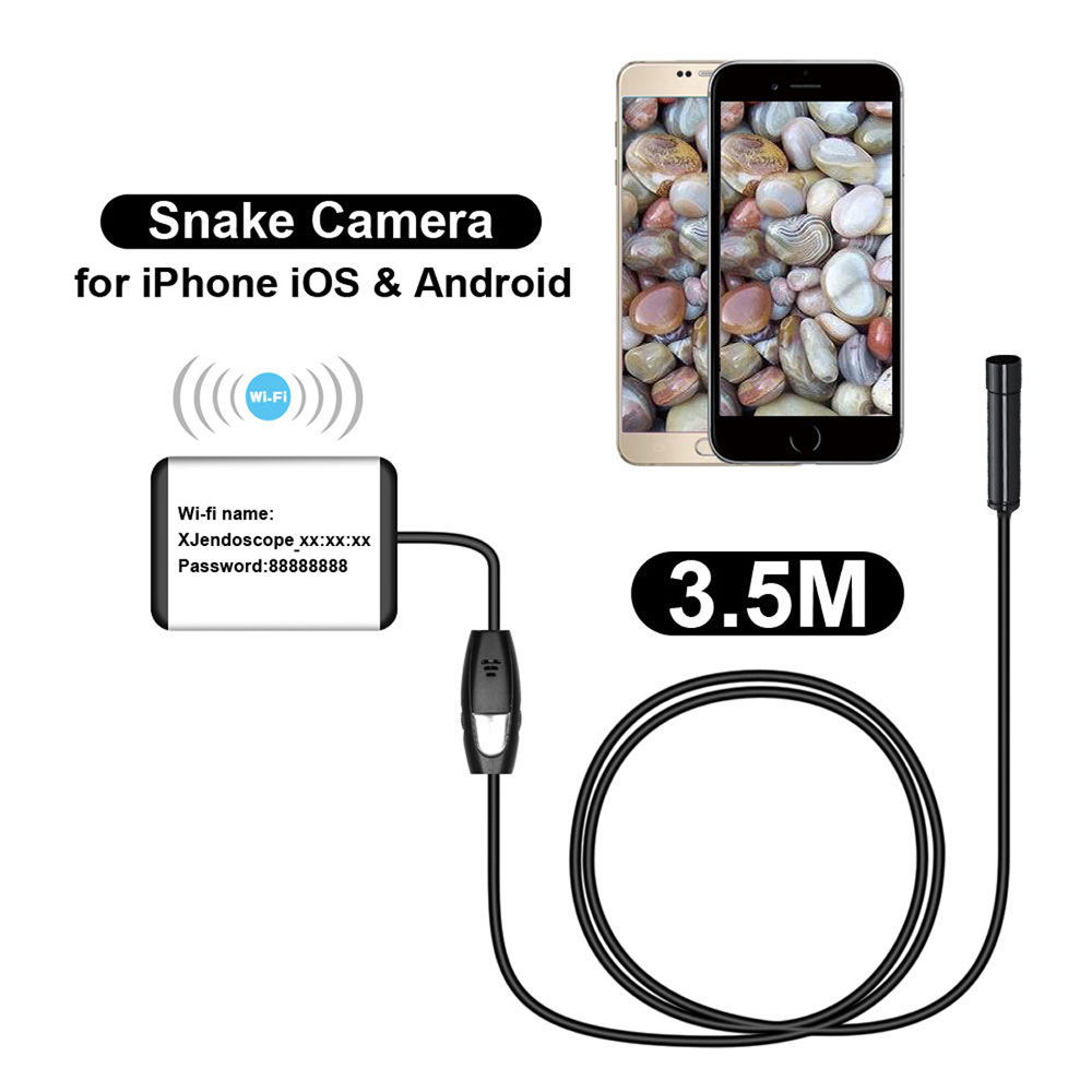 3.5M Wifi Borescope Inspection Endoscope Snake Camera for iPhone 7 6s